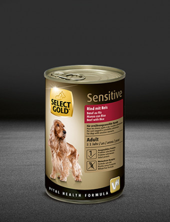 select gold sensitive adult rind mit reis dose nass 320x417px
