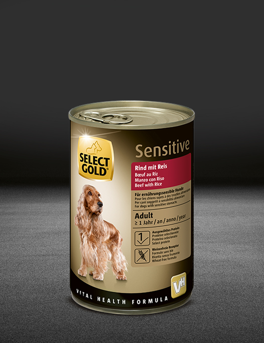 select gold sensitive adult rind mit reis dose nass 530x890px