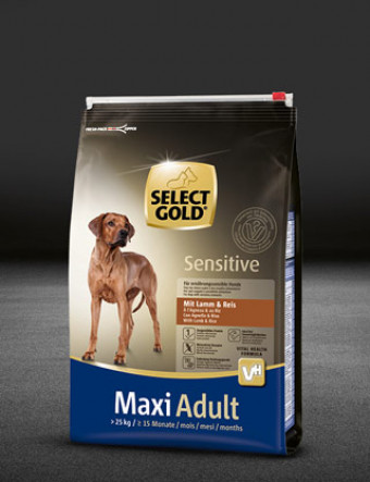 select gold sensitive maxi adult lamm und reis beutel trocken 320x417px