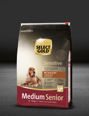 select gold sensitive medium senior lamm und reis beutel trocken 320x417px