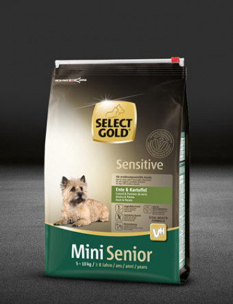 select gold sensitive mini senior ente und kartoffel beutel trocken 320x417px