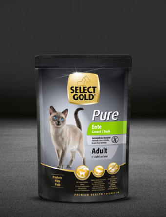 select gold pure adult ente pouch nass 320x417px