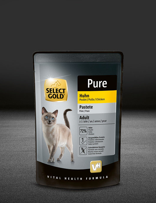 select gold pure adult huhn pouch nass 530x890px