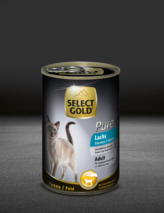 select gold pure adult lachs dose nass 530x890px