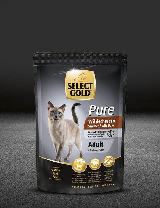 select gold pure adult wildschwein pouch nass 530x890px