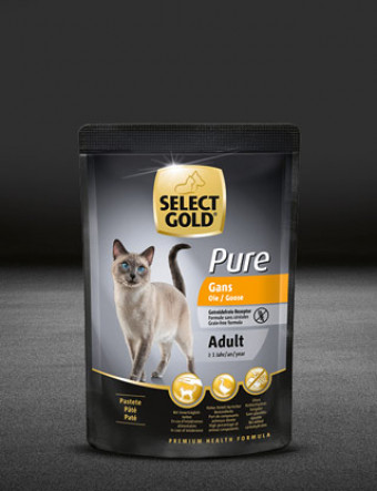 select gold pure katze gans pouch nass 320x417px